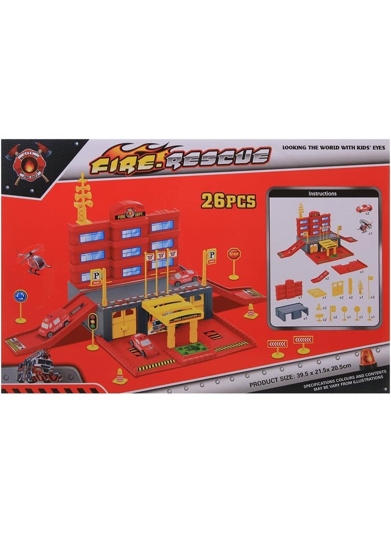 Fire rescue set toy for children, plastic, multi-colored - Image 1